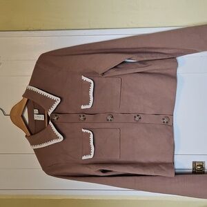 Joie Tan Knit Sweater Top Size L